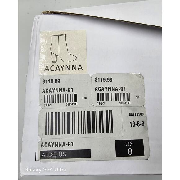 ALDO Black Suede Ankle Boots Pointed Toe Block Heel Zippered Bootie Women's 8 - Picture 9 of 10